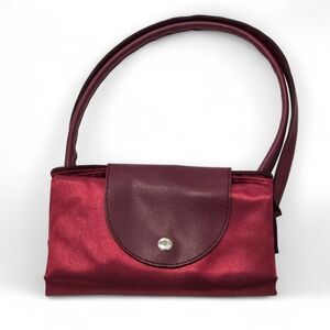 Elegant Burgundy Women's Collapsible Foldable Tote Bag NEW